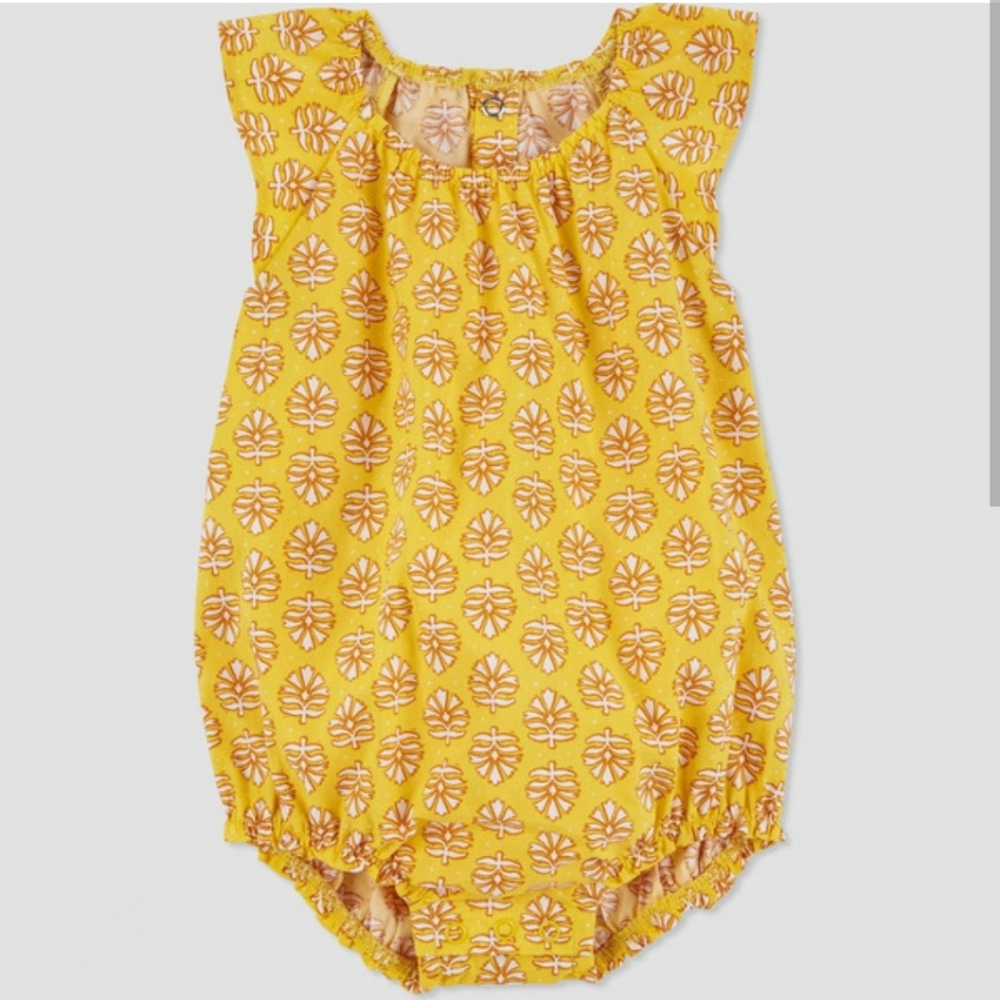Carter's Just One You Baby Girl Geo Romper, Yellow, 3 Months
